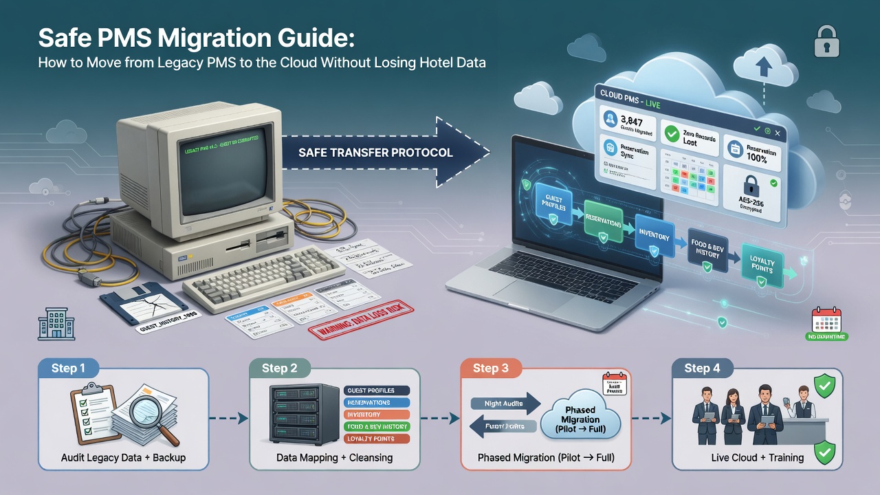 Safe PMS Migration Guide: How to Move from Legacy PMS to the Cloud Without Losing Hotel Data