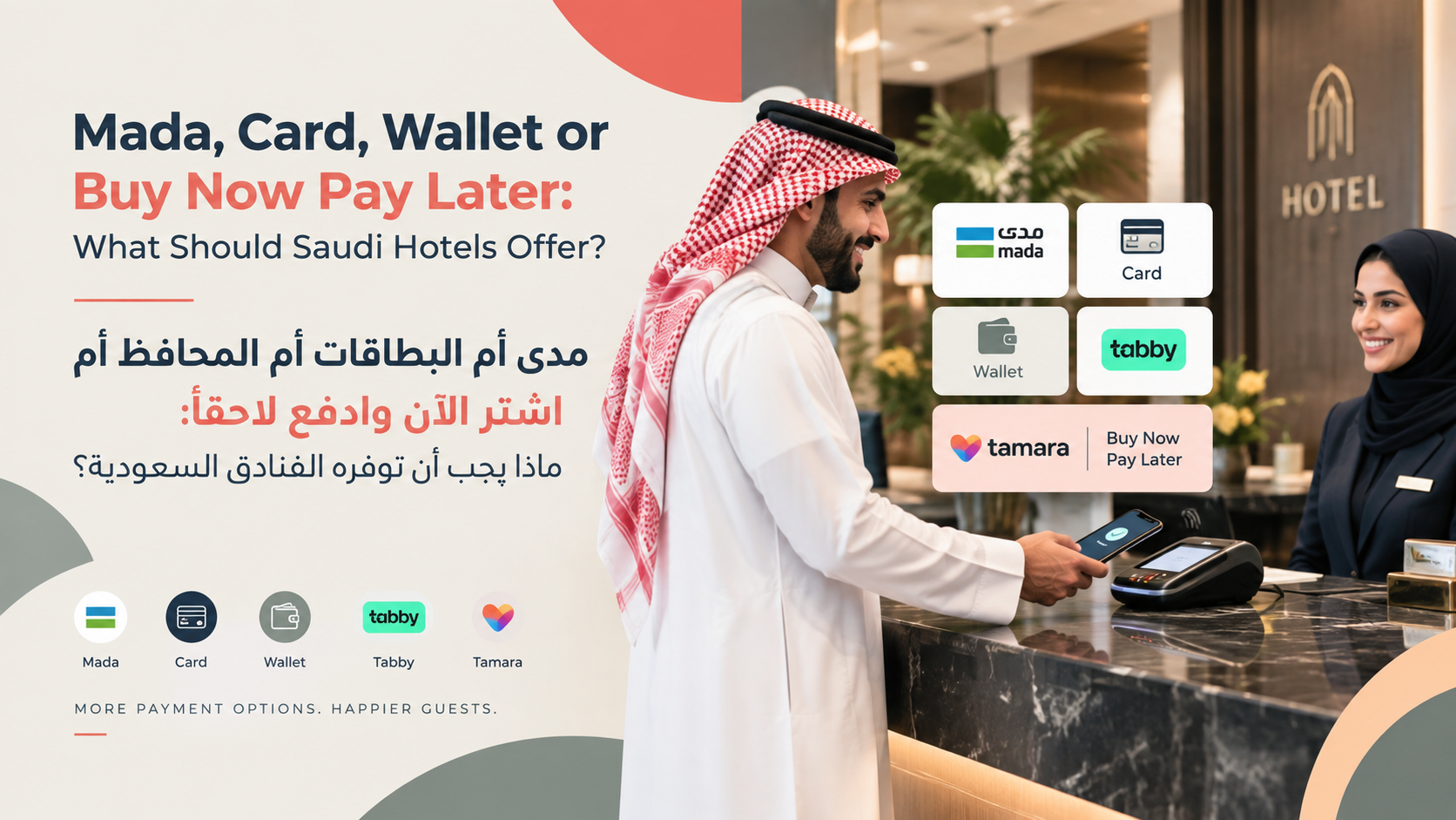 Mada, Cards, Wallets or BNPL: Payment Methods for Saudi Hotels