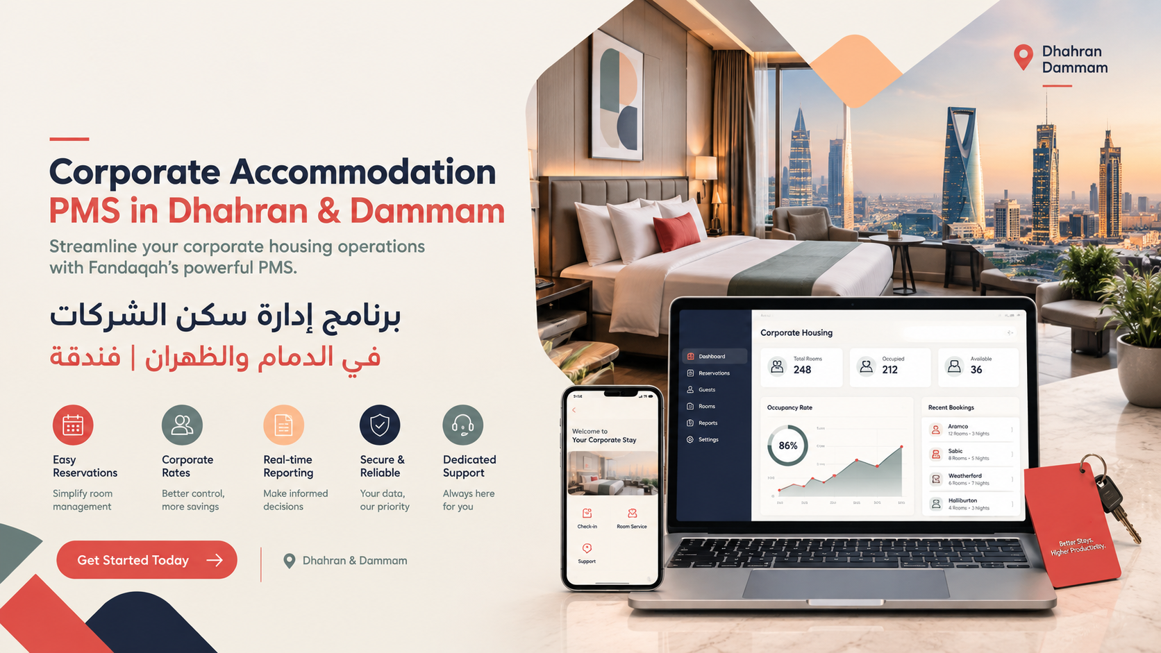 Corporate Accommodation PMS in Dhahran & Dammam | Fandaqah